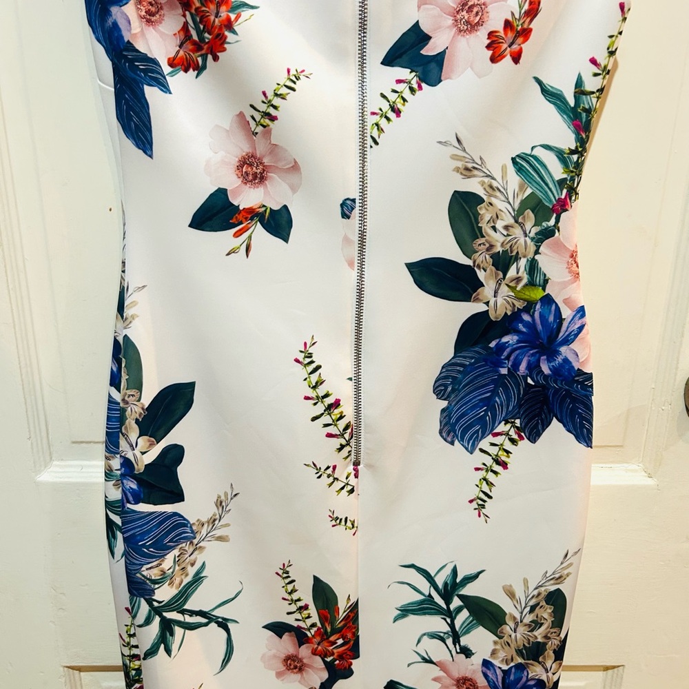 Ted Baker Sharley Jamboree Cap Sleeve Satin Floral Designer Dress US4 - Picture 9 of 16